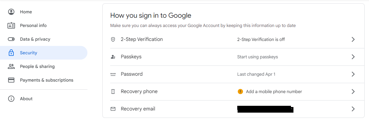 aktifkan 2-step verification